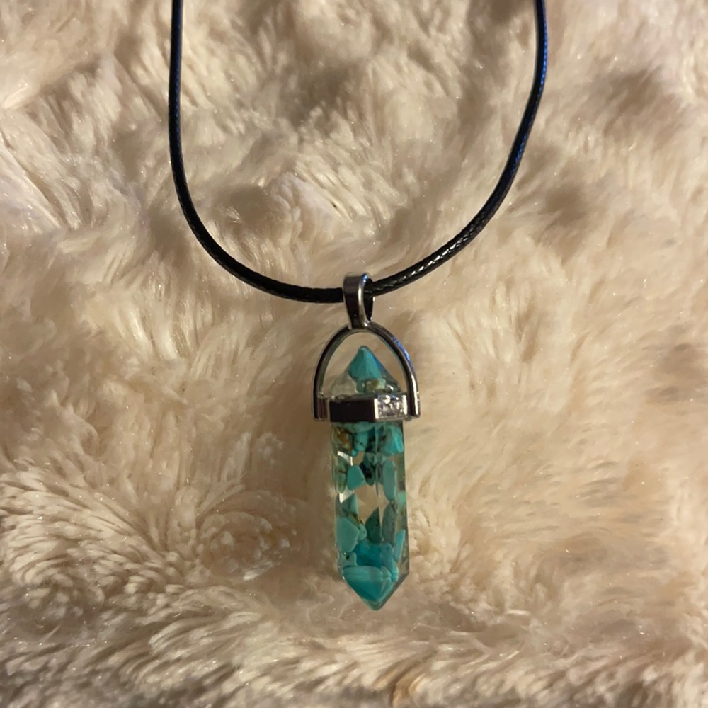 Natural Crystal Pendant Necklace for men and women. Available in all colors.